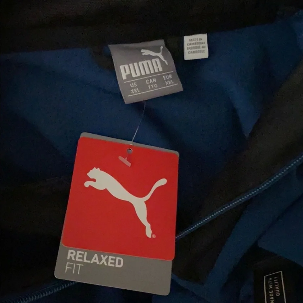 NWT Puma half zip blue & black sweater size: XXL